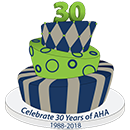 AHA 30th Anniversary Cake logo
